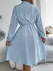 Collared Neck Long Sleeve Dress with Pockets sold by Charming Charlie