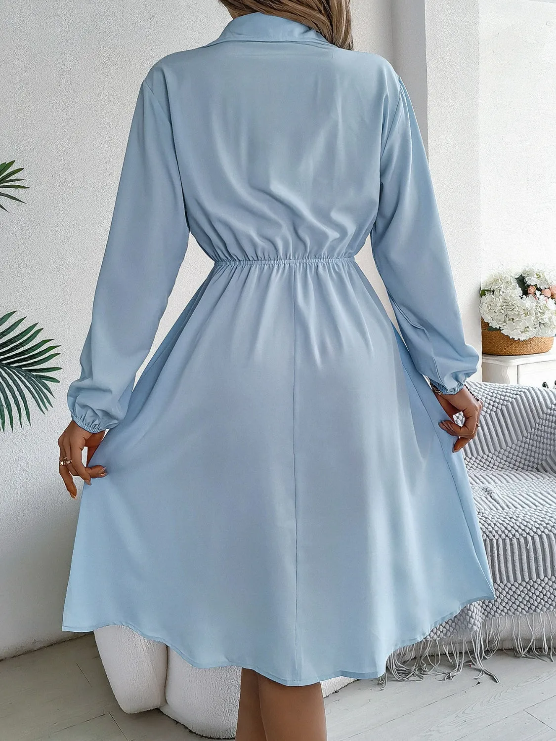 Collared Neck Long Sleeve Dress with Pockets sold by Charming Charlie product image thumbnail 2