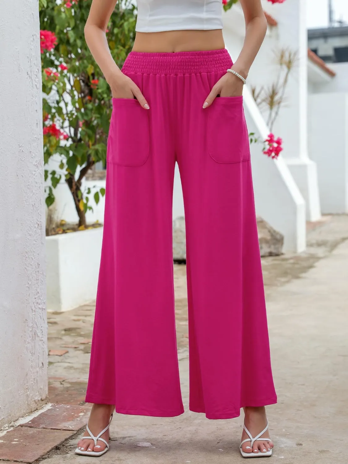 Pocketed Elastic Waist Wide Leg Pants sold by Charming Charlie product image thumbnail 4