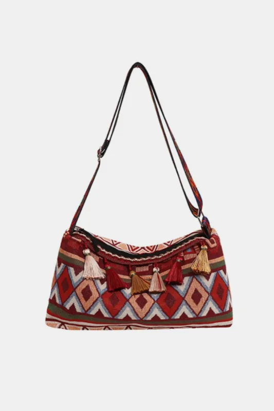 Tassel Adjustable Strap Shoulder Bag sold by Charming Charlie
