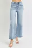 RISEN Full Size Tummy Control High Rise Crop Wide Leg Jeans sold by Charming Charlie