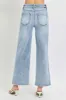 RISEN Full Size Tummy Control High Rise Crop Wide Leg Jeans sold by Charming Charlie