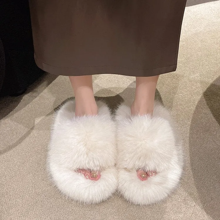 Fuzzy Open Toe Platform Slippers sold by Charming Charlie product image thumbnail 5