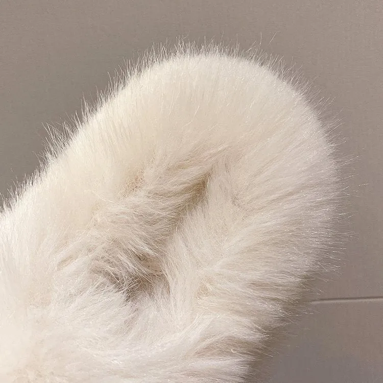 Fuzzy Open Toe Platform Slippers sold by Charming Charlie product image thumbnail 2