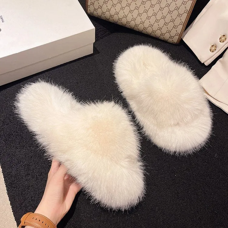 Fuzzy Open Toe Platform Slippers sold by Charming Charlie product image thumbnail 3