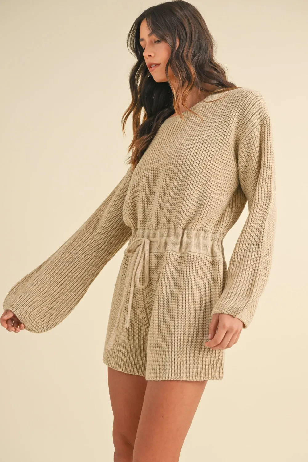 MABLE Round Neck Long Sleeve Sweater Romper sold by Charming Charlie product image thumbnail 3