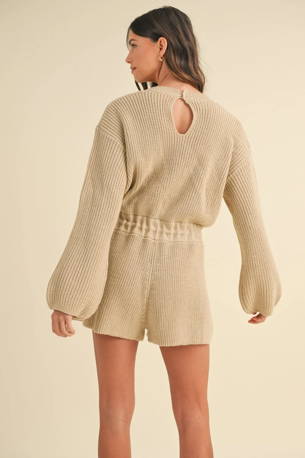 MABLE Round Neck Long Sleeve Sweater Romper sold by Charming Charlie product image thumbnail 2