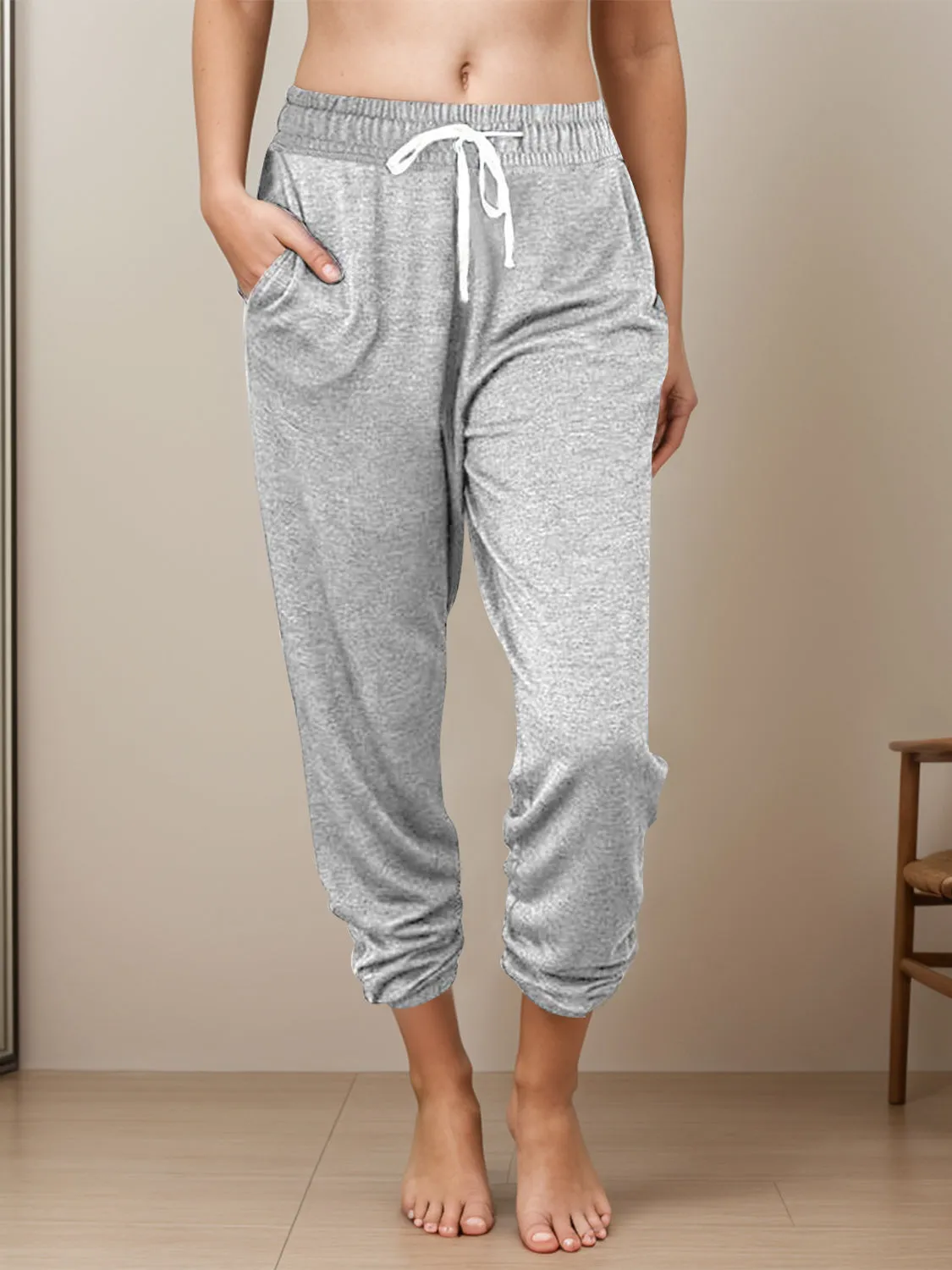 Full Size Drawstring Elastic Waist Joggers with Pockets sold by Charming Charlie