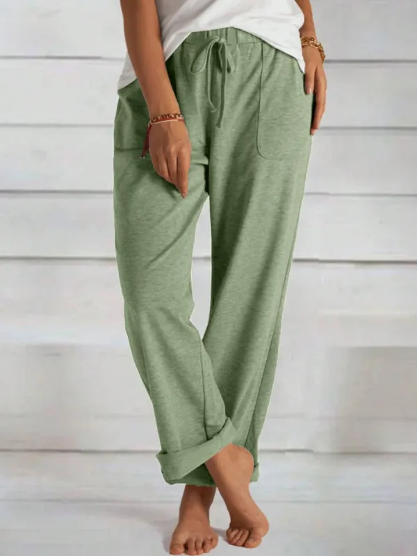 Tied Wide Leg Pants with Pockets sold by Charming Charlie