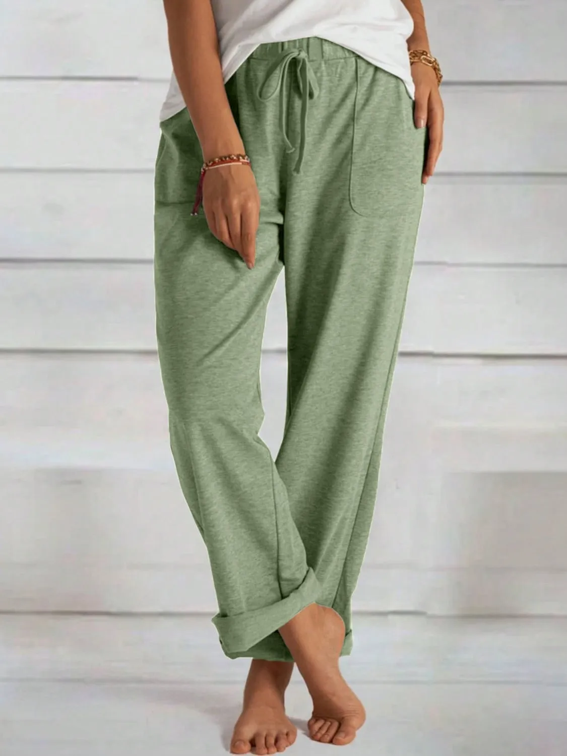 Tied Wide Leg Pants with Pockets sold by Charming Charlie