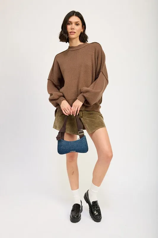 OVER FITTED LONG SLEEVE SWEATER TOP sold by Charming Charlie product image thumbnail 5