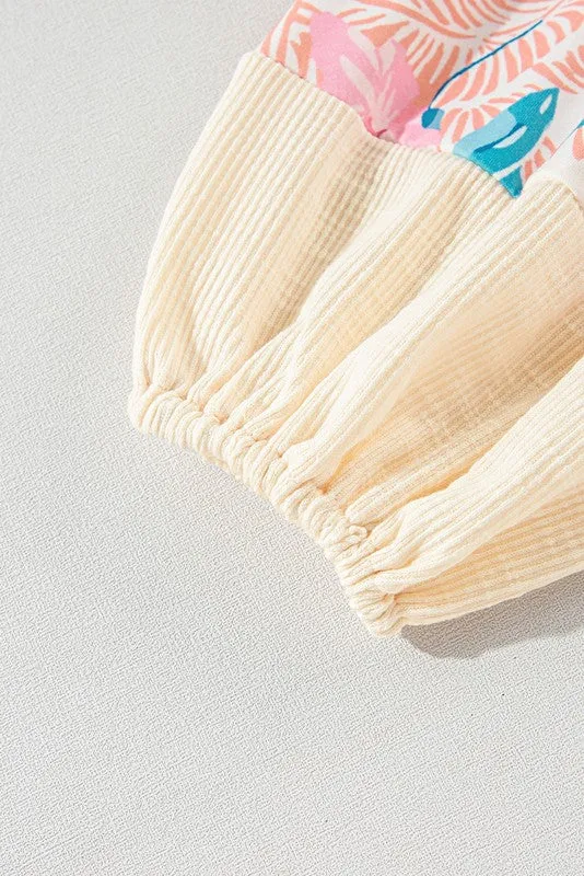 cotton Ribbed Floral Stitch Balloon Pull Over sold by Charming Charlie product image thumbnail 5