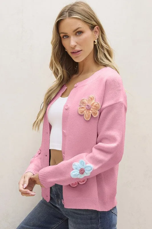 Cute Flower Pattern Button-Up Cardigan sold by Charming Charlie product image thumbnail 4