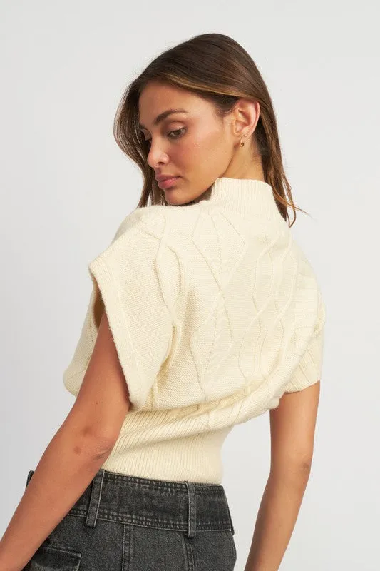 TURTLE NECK RIBBED VEST sold by Charming Charlie product image thumbnail 5