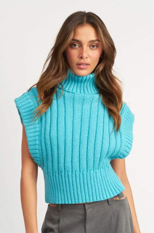 RIBBED TURTLE NECK VEST sold by Charming Charlie