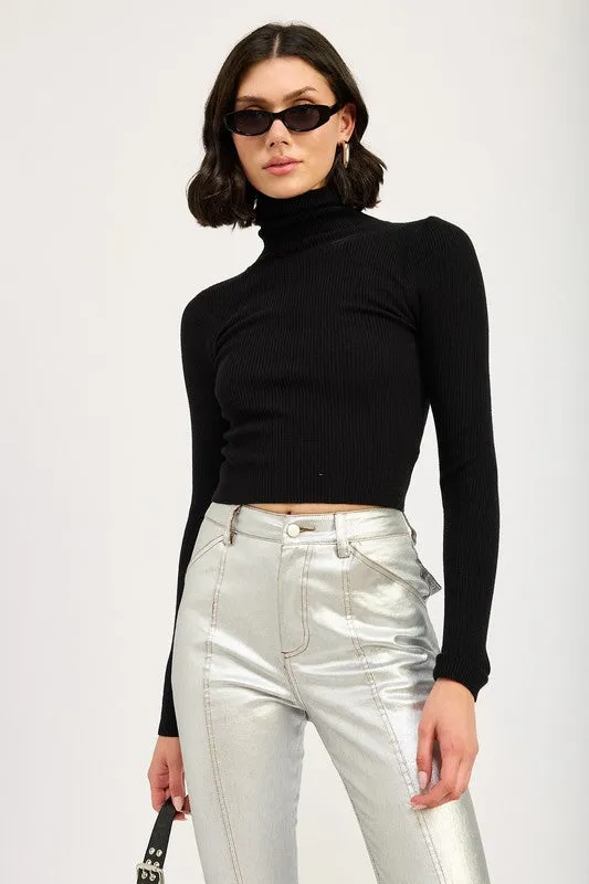 TURTLE NECK LONG SLEEVE TOP sold by Charming Charlie product image thumbnail 4