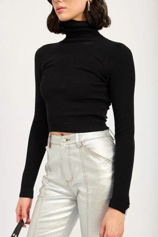 TURTLE NECK LONG SLEEVE TOP sold by Charming Charlie product image thumbnail 2