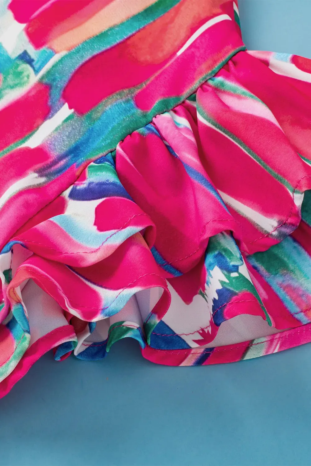 Ruffled Printed Notched Cap Sleeve Blouse sold by Charming Charlie product image thumbnail 5