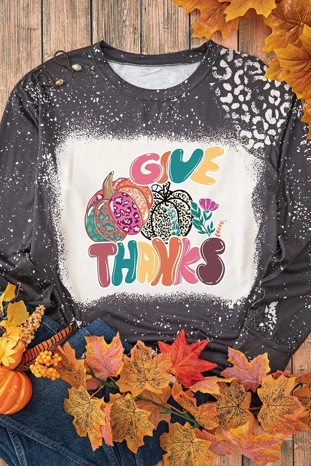 Pumpkin Graphic Round Neck Long Sleeve T-Shirt sold by Charming Charlie product image thumbnail 4
