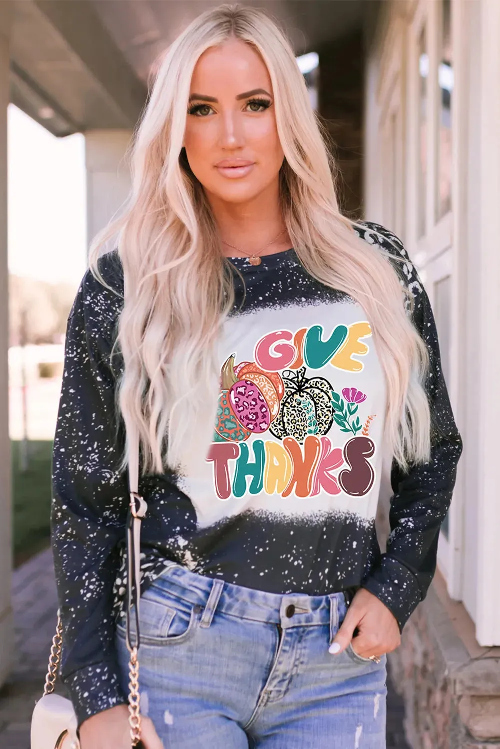 Pumpkin Graphic Round Neck Long Sleeve T-Shirt sold by Charming Charlie