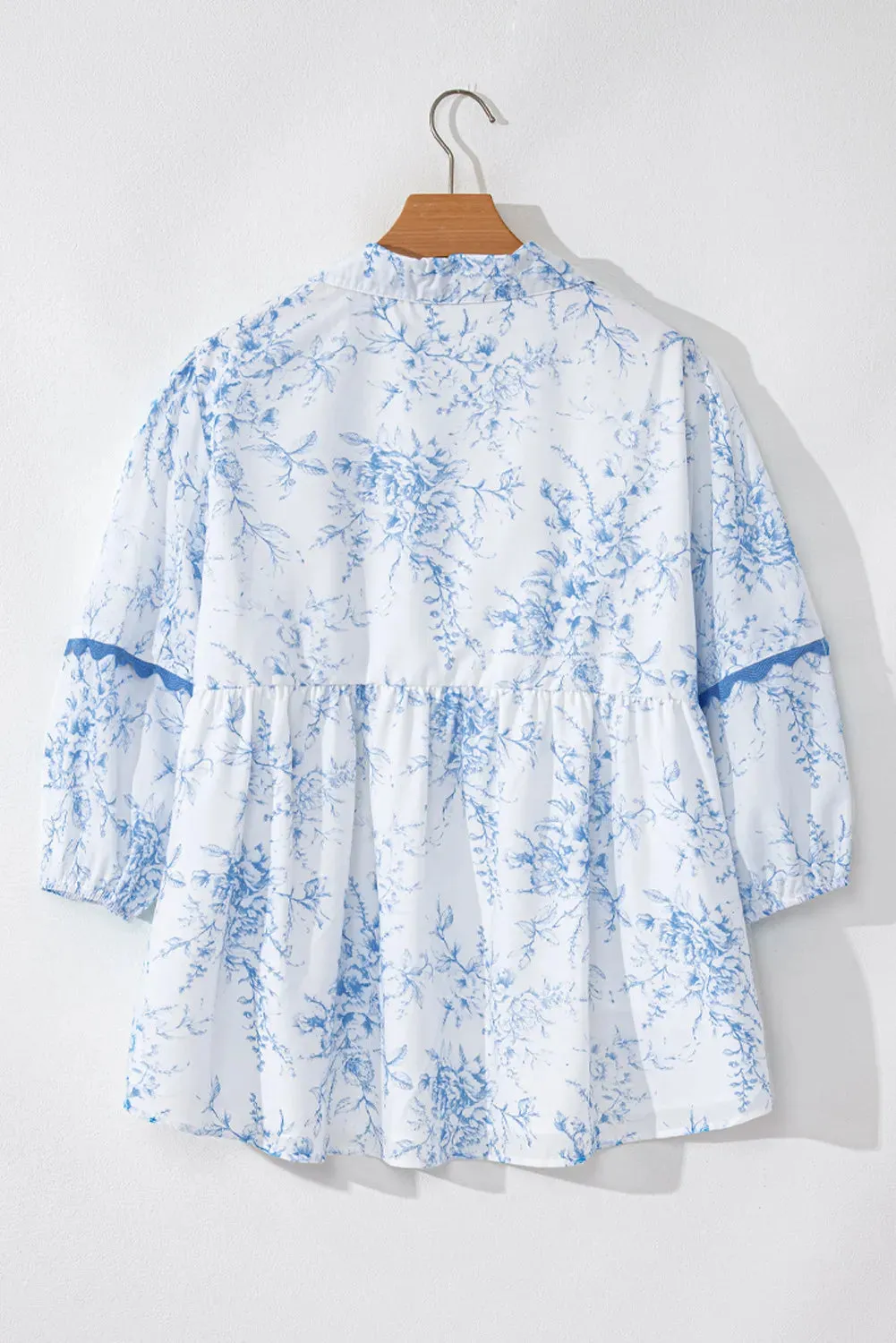 Printed Tie Neck Three-Quarter Sleeve Blouse sold by Charming Charlie product image thumbnail 4