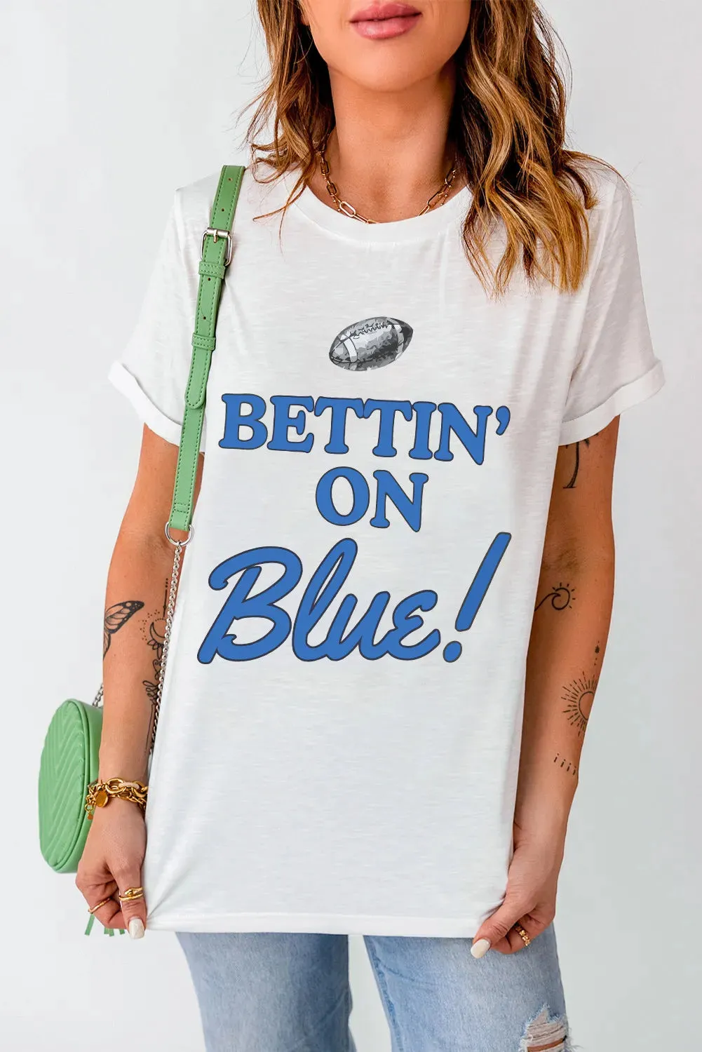 Letter Graphic Round Neck Short Sleeve T-Shirt sold by Charming Charlie product image thumbnail 2