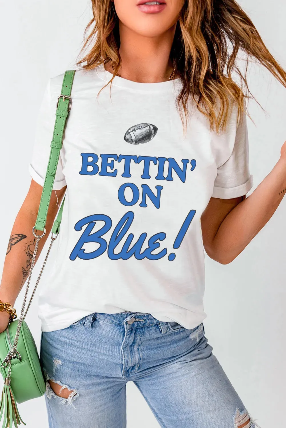 Letter Graphic Round Neck Short Sleeve T-Shirt sold by Charming Charlie product image thumbnail 3