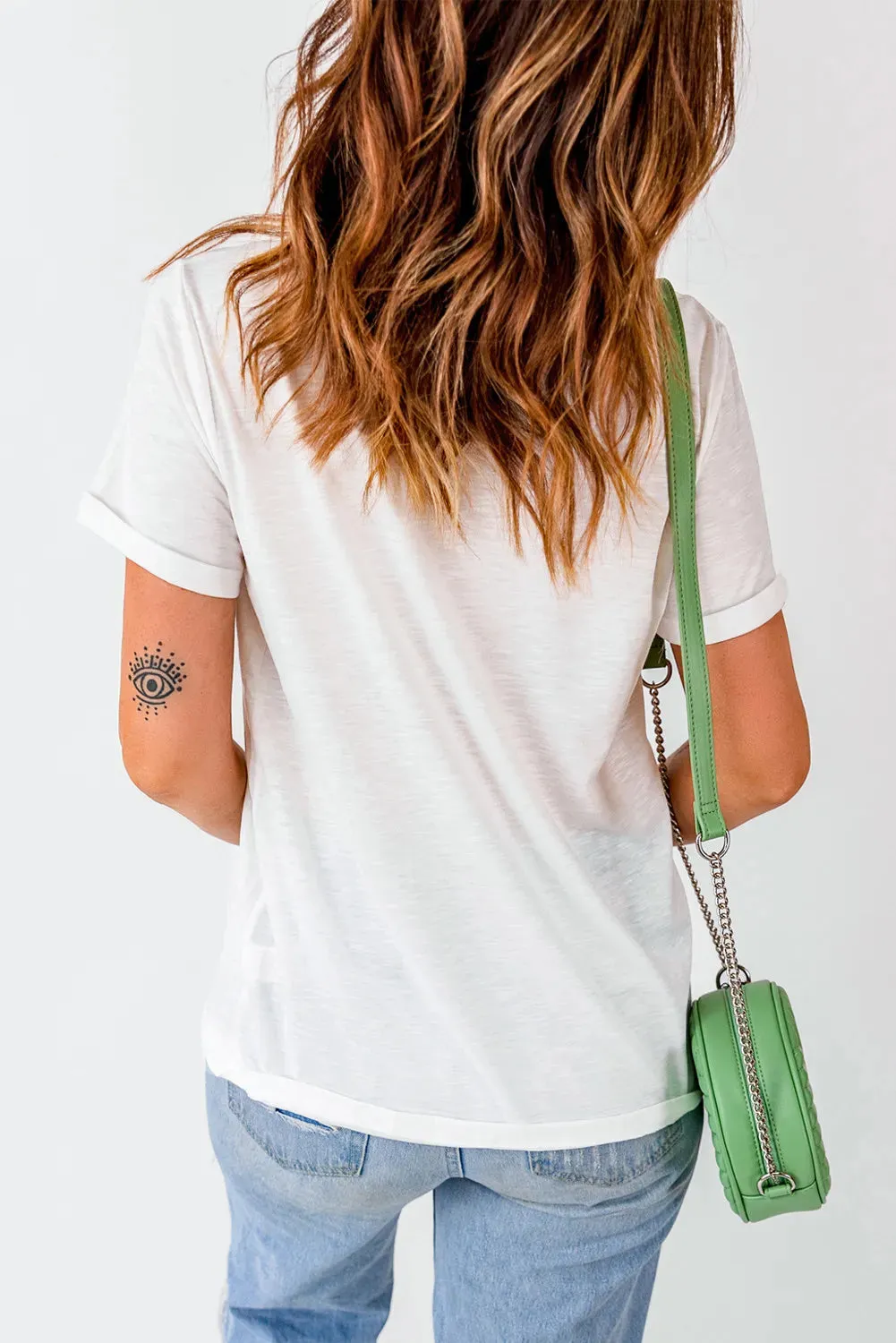 Letter Graphic Round Neck Short Sleeve T-Shirt sold by Charming Charlie product image thumbnail 4