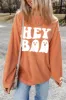 Letter Graphic Round Neck Long Sleeve Sweatshirt sold by Charming Charlie