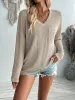 Double Take Pocketed Textured V-Neck Long Sleeve T-Shirt sold by Charming Charlie