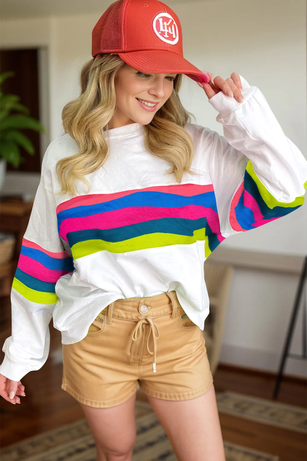 Contrast Round Neck Long Sleeve Top sold by Charming Charlie