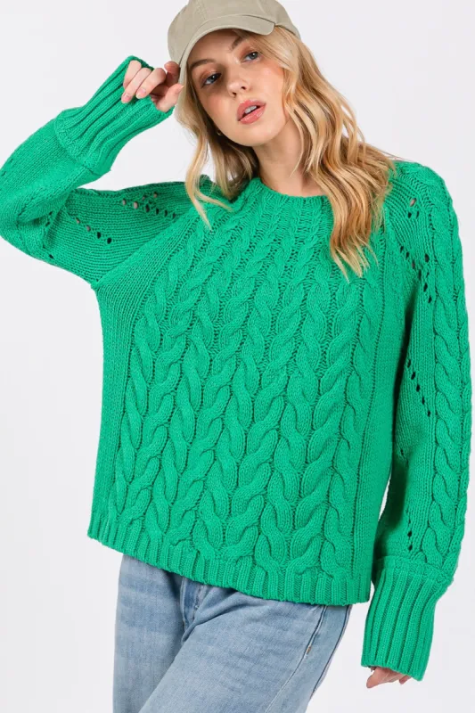 SAGE + FIG Cable-Knit Long Sleeve Sweater sold by Charming Charlie