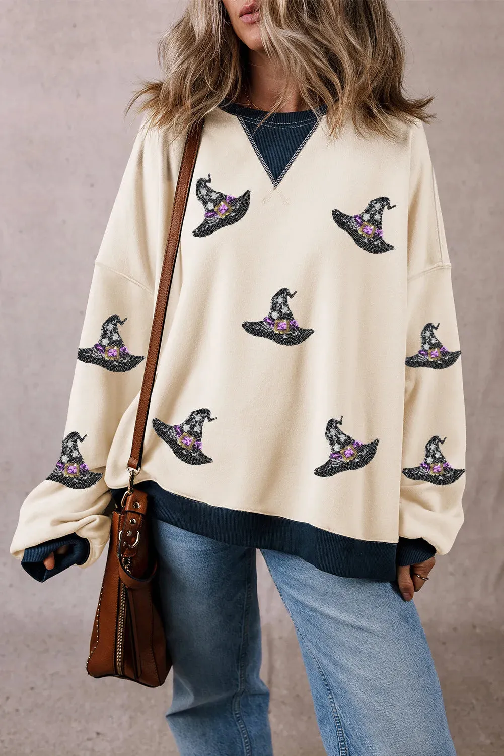 Sequin Hat Print Long Sleeve Sweatshirt sold by Charming Charlie product image thumbnail 4