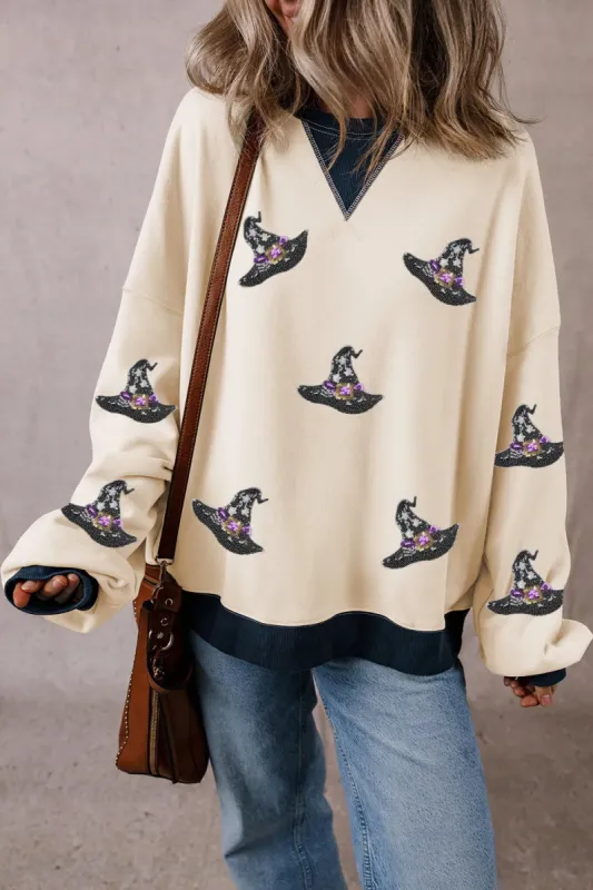 Sequin Hat Print Long Sleeve Sweatshirt sold by Charming Charlie