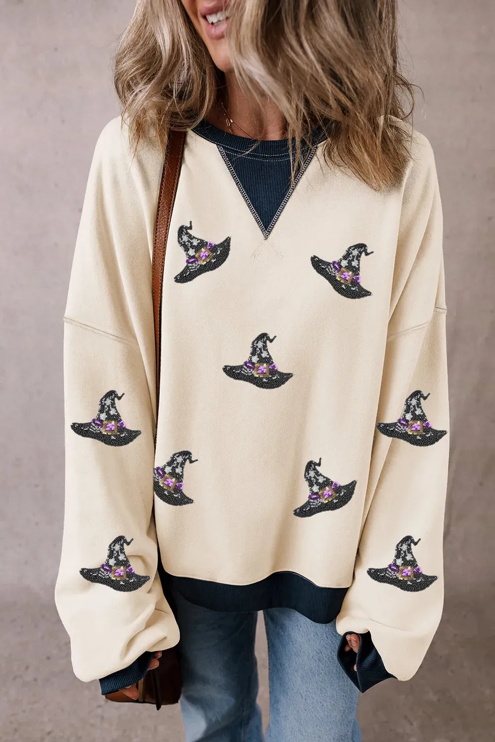 Sequin Hat Print Long Sleeve Sweatshirt sold by Charming Charlie product image thumbnail 3