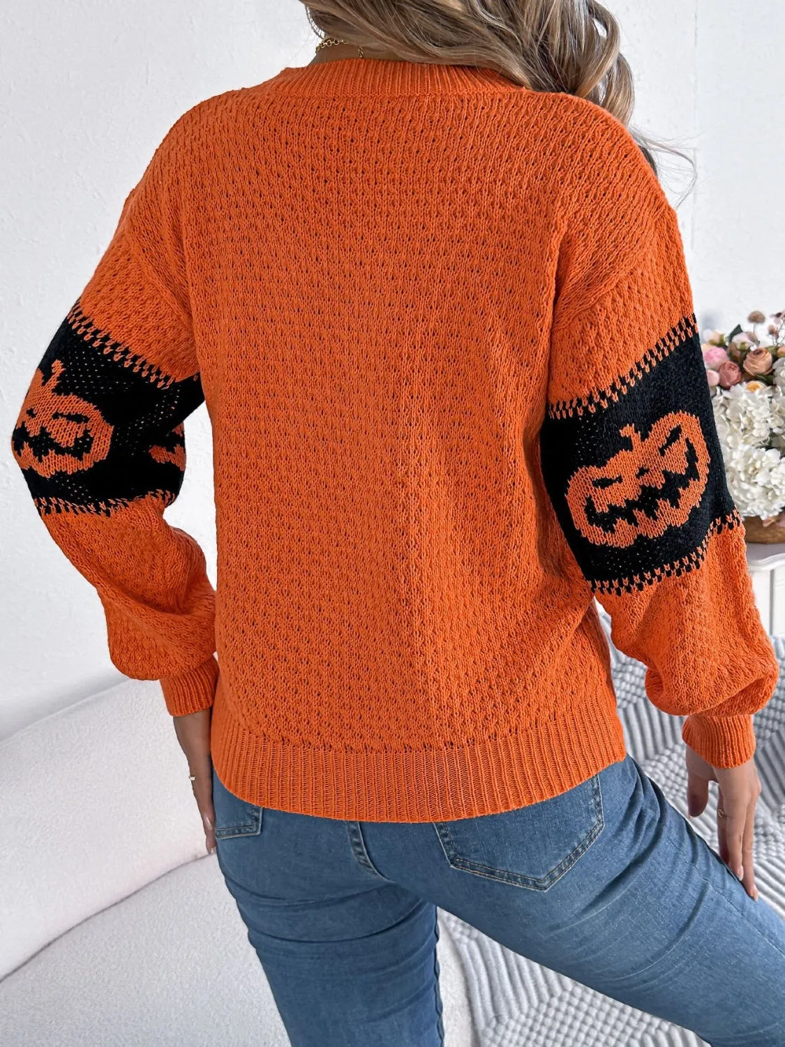 Pumpkin Round Neck Long Sleeve Sweater sold by Charming Charlie product image thumbnail 3