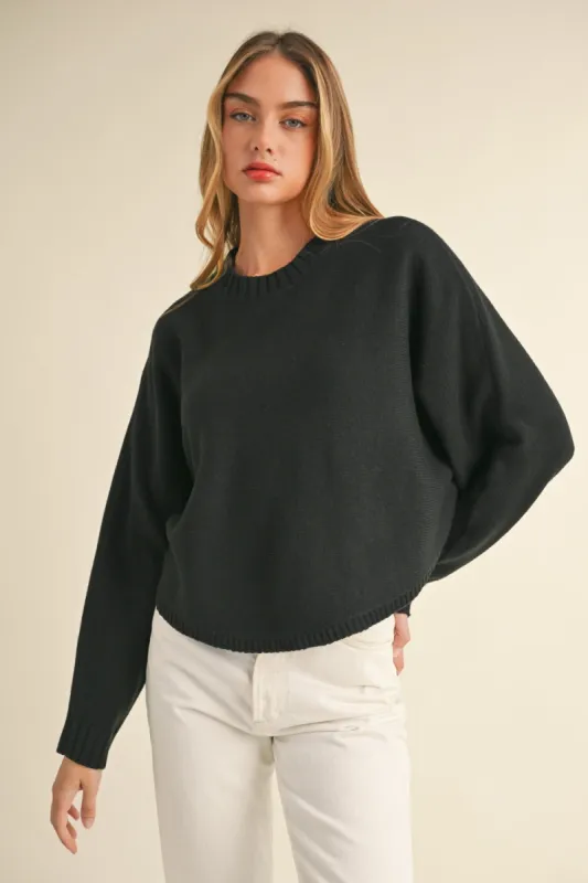 Mable Round Neck Dolman Sleeve Cropped Sweater sold by Charming Charlie