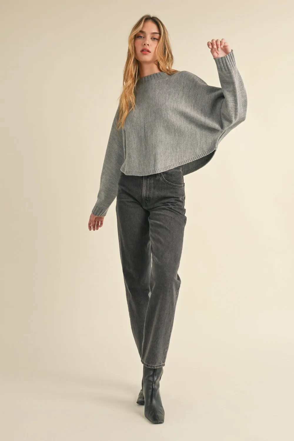Mable Round Neck Dolman Sleeve Cropped Sweater sold by Charming Charlie product image thumbnail 5