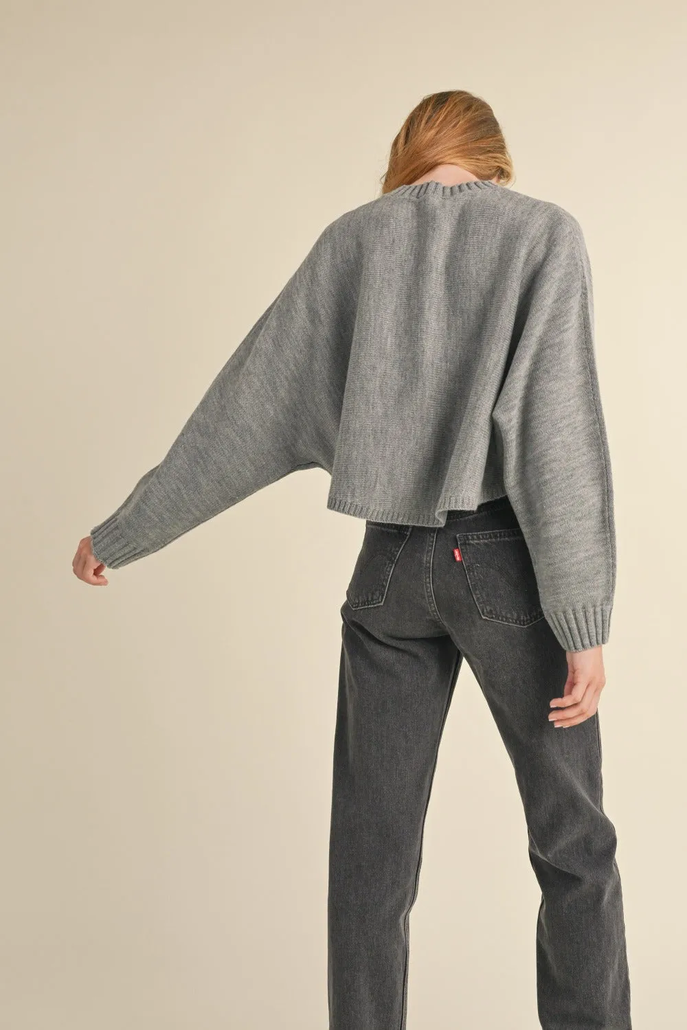 Mable Round Neck Dolman Sleeve Cropped Sweater sold by Charming Charlie product image thumbnail 2