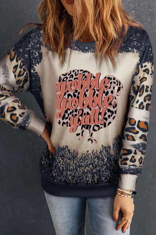 Leopard Round Neck Long Sleeve Sweatshirt sold by Charming Charlie