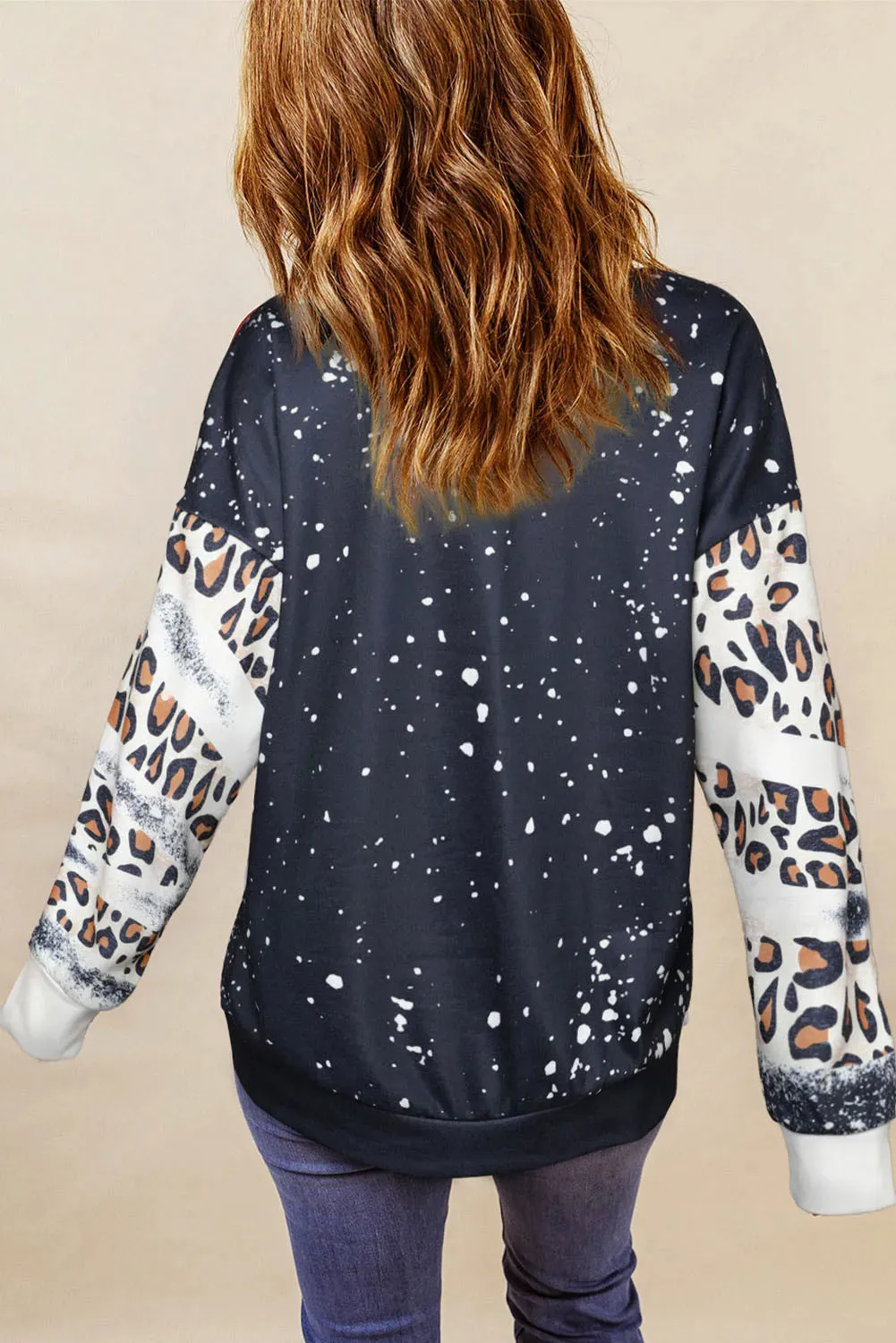 Leopard Round Neck Long Sleeve Sweatshirt sold by Charming Charlie product image thumbnail 2
