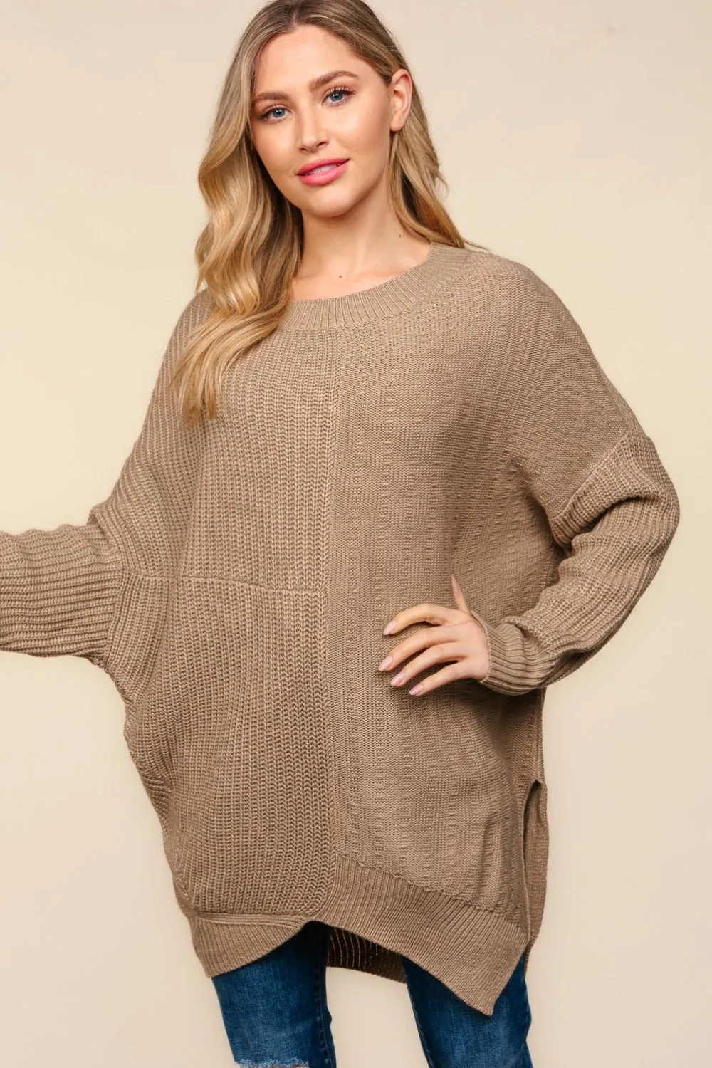 Haptics Full Size Side Slit Texture Asymmetric Sweater sold by Charming Charlie product image thumbnail 2
