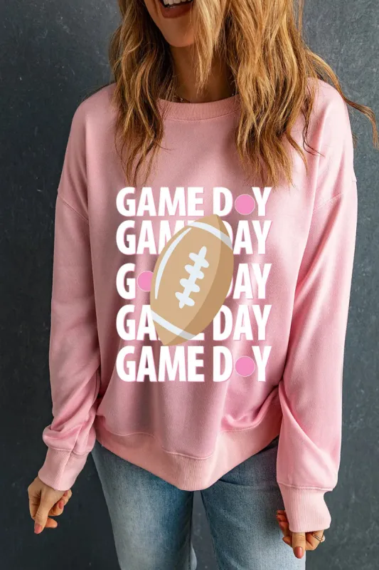 GAME DAY Round Neck Long Sleeve Sweatshirt sold by Charming Charlie