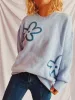 Flower Round Neck Long Sleeve Sweater sold by Charming Charlie