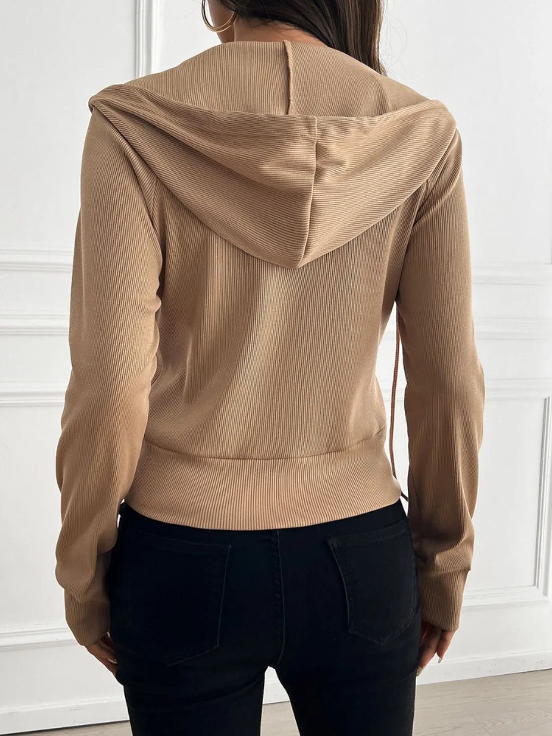 Devine Zip Up Long Sleeve Hooded Outerwear sold by Charming Charlie product image thumbnail 2