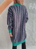 Contrast Trim Geometric Button Down Cardigan sold by Charming Charlie