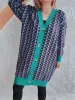 Contrast Trim Geometric Button Down Cardigan sold by Charming Charlie