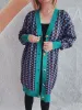 Contrast Trim Geometric Button Down Cardigan sold by Charming Charlie