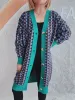 Contrast Trim Geometric Button Down Cardigan sold by Charming Charlie