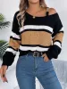 Color Block Asymmetrical Neck Long Sleeve Sweater sold by Charming Charlie